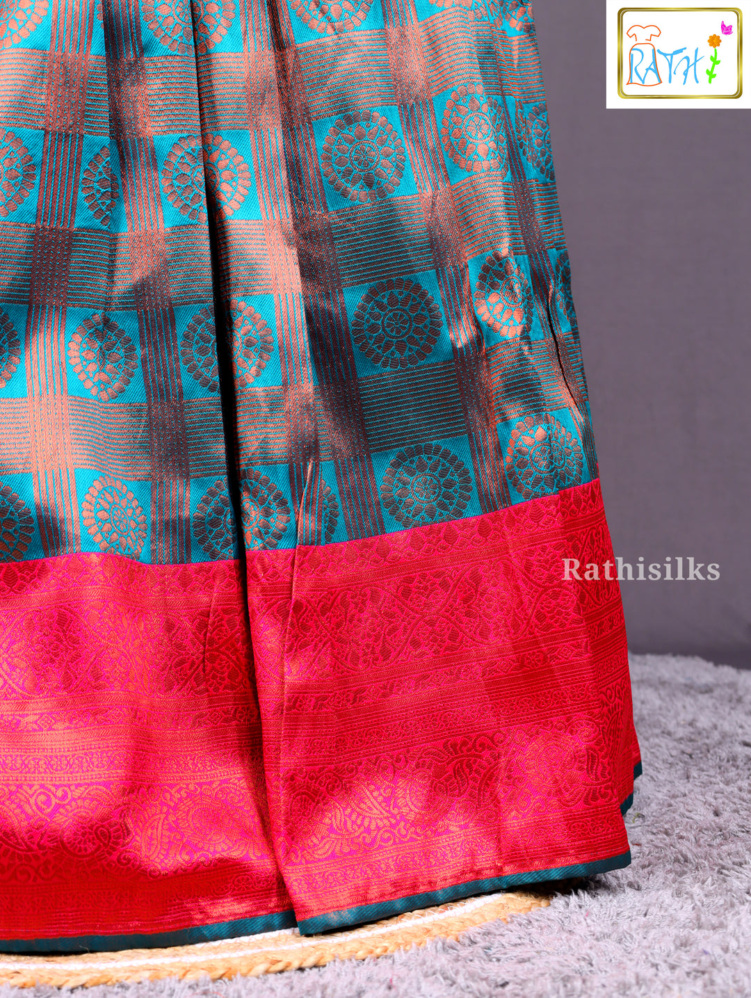 Hot Pink & Teal Half Saree