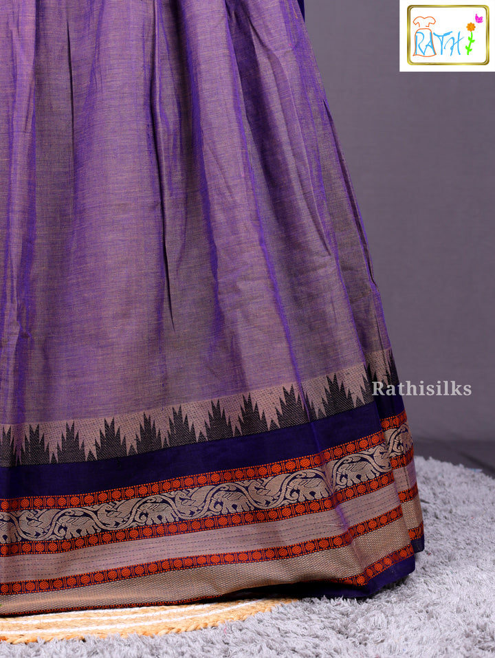 Royal Blue & Light Lavender Half Saree