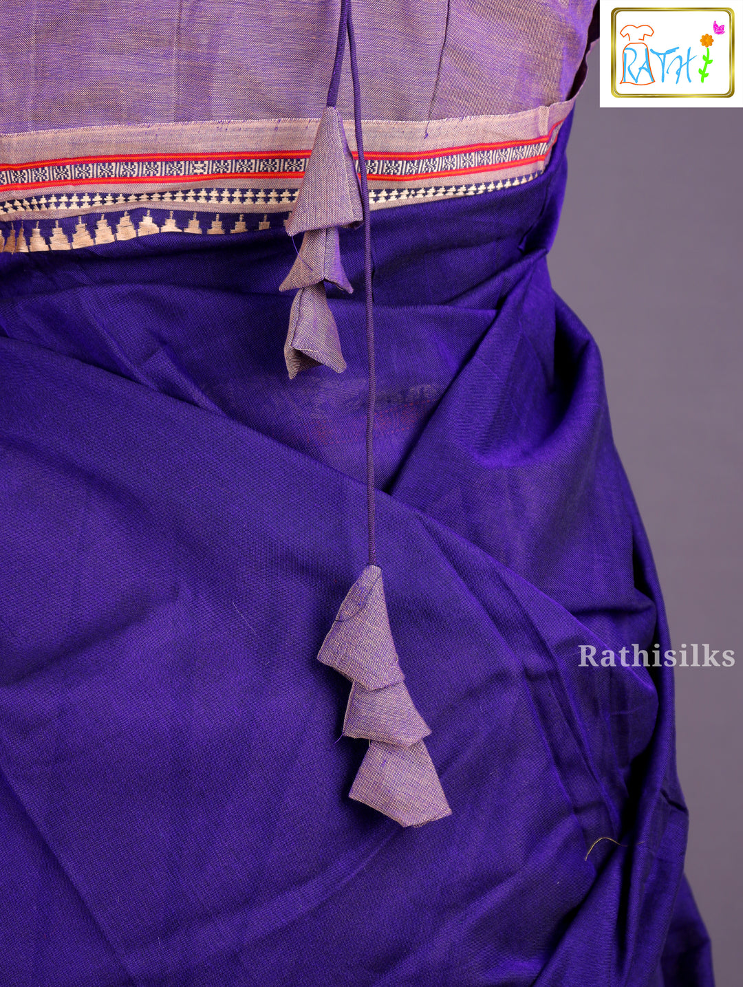 Royal Blue & Light Lavender Half Saree