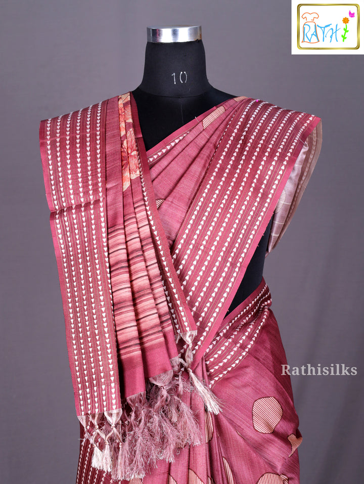 Deep Magenta Synthetic Saree