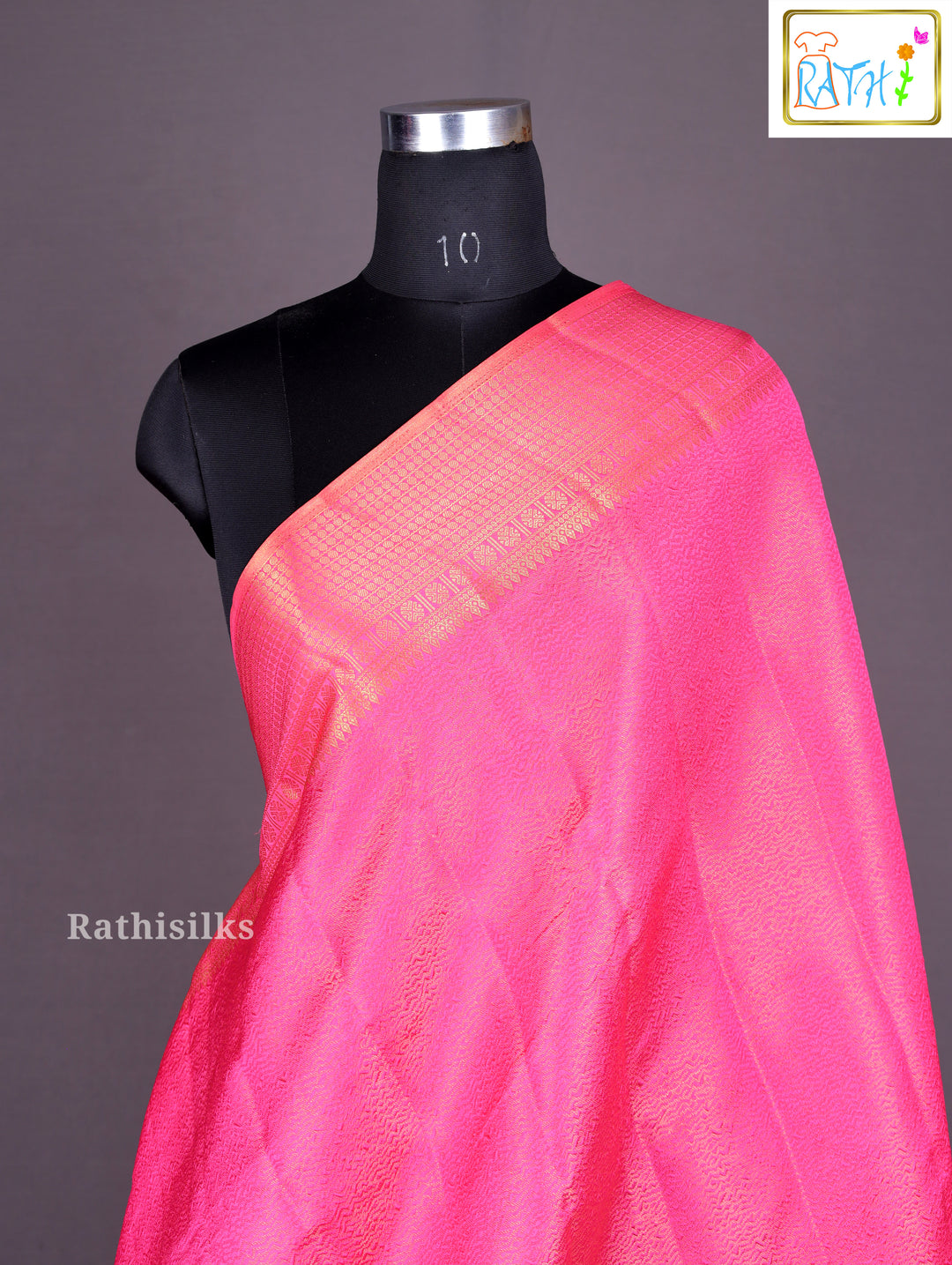 Bright Pink Art Silk Saree