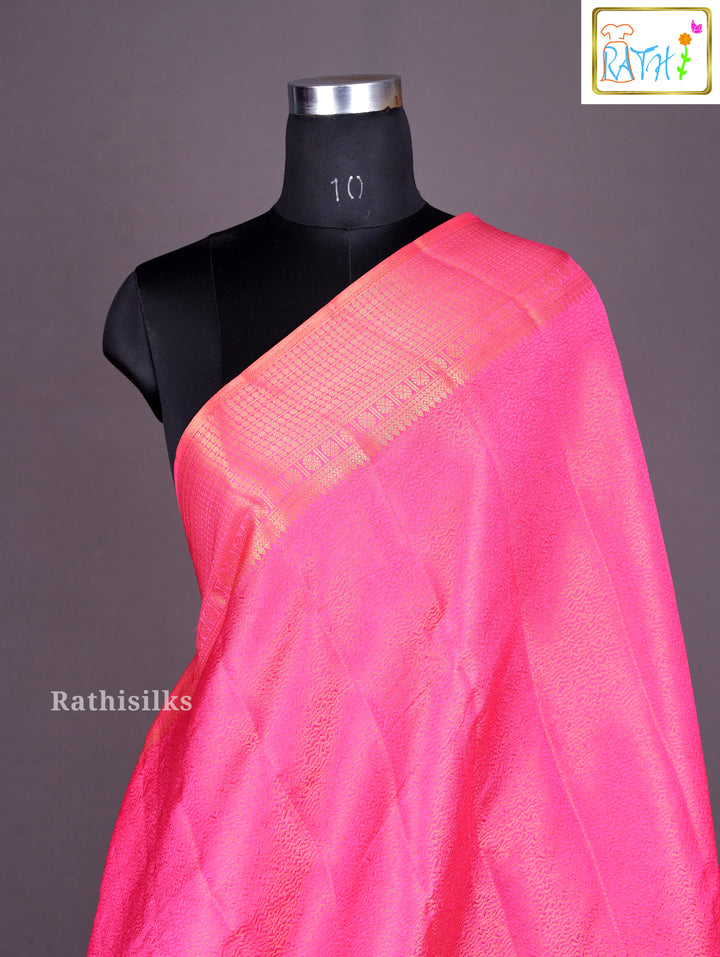 Bright Pink Art Silk Saree