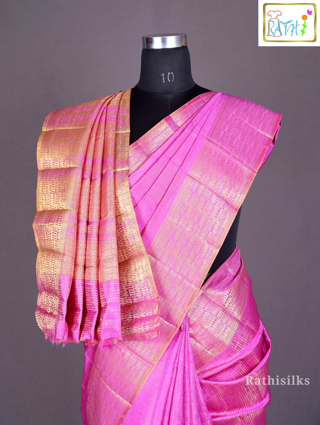 Luminous Hot Pink Woven Art Silk Saree