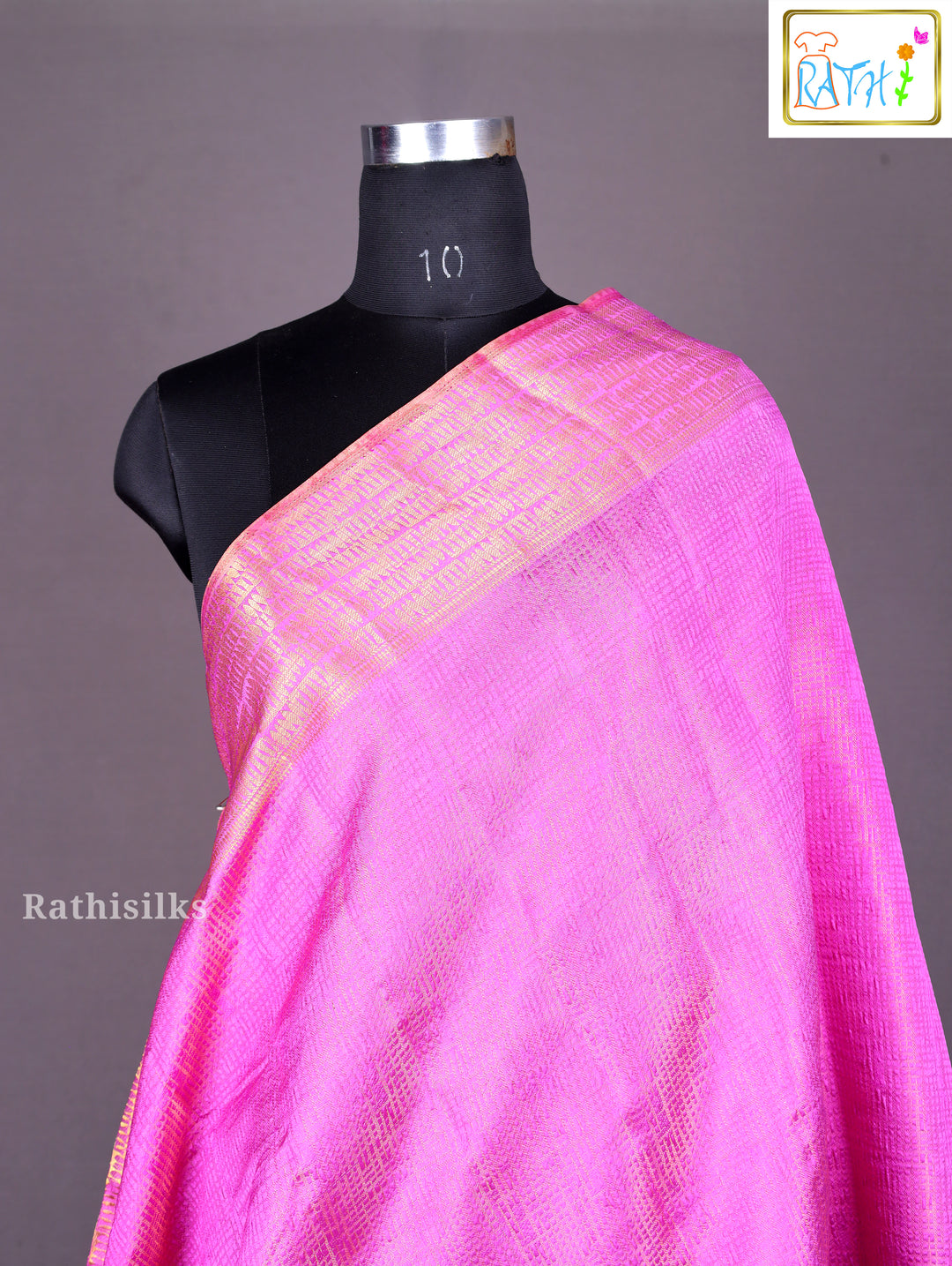 Luminous Hot Pink Woven Art Silk Saree