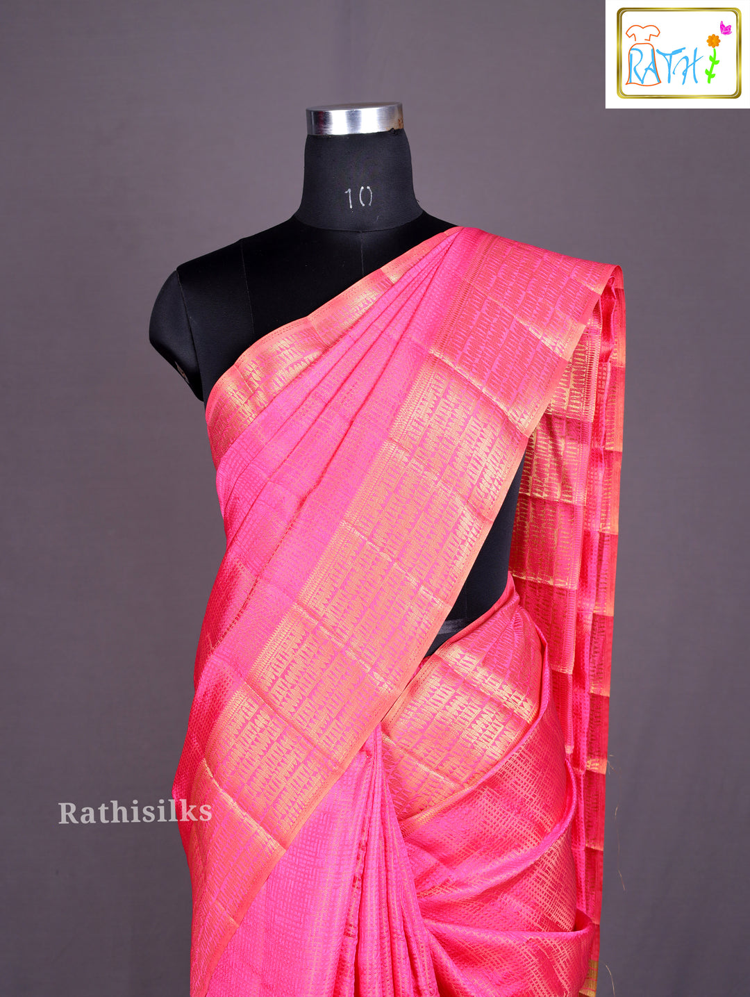Luminous Hot Pink Woven Art Silk Saree