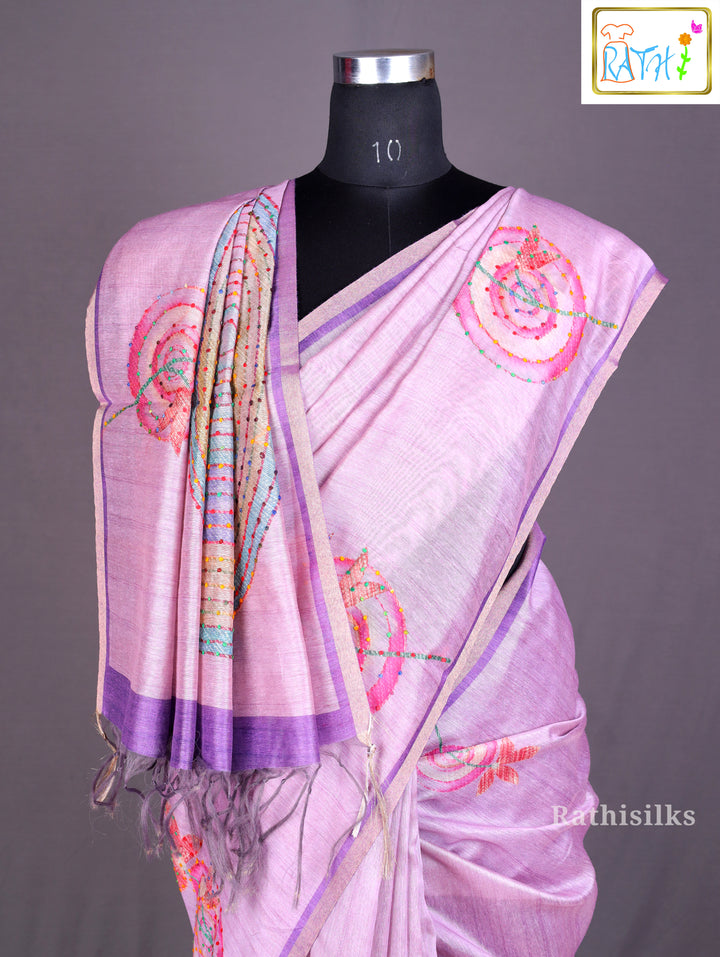 Elegant Lavender Art Silk Saree