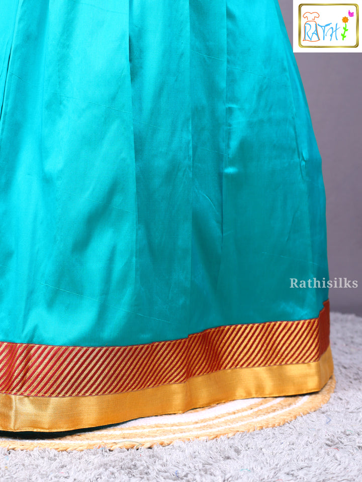 Traditional Red and Teal Art Silk Pavadai Sattai