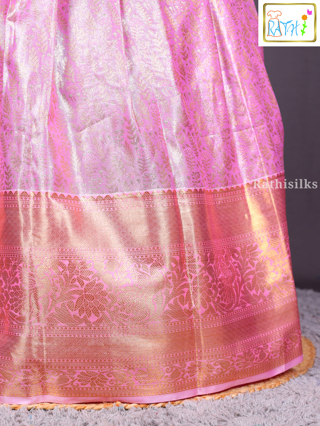 Bright Pink Art Silk Pavadai Sattai