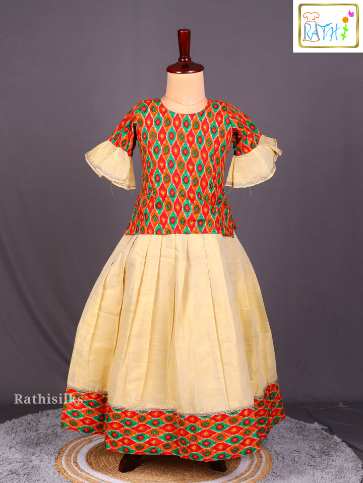 Ikat-Style Print Pavadai Sattai