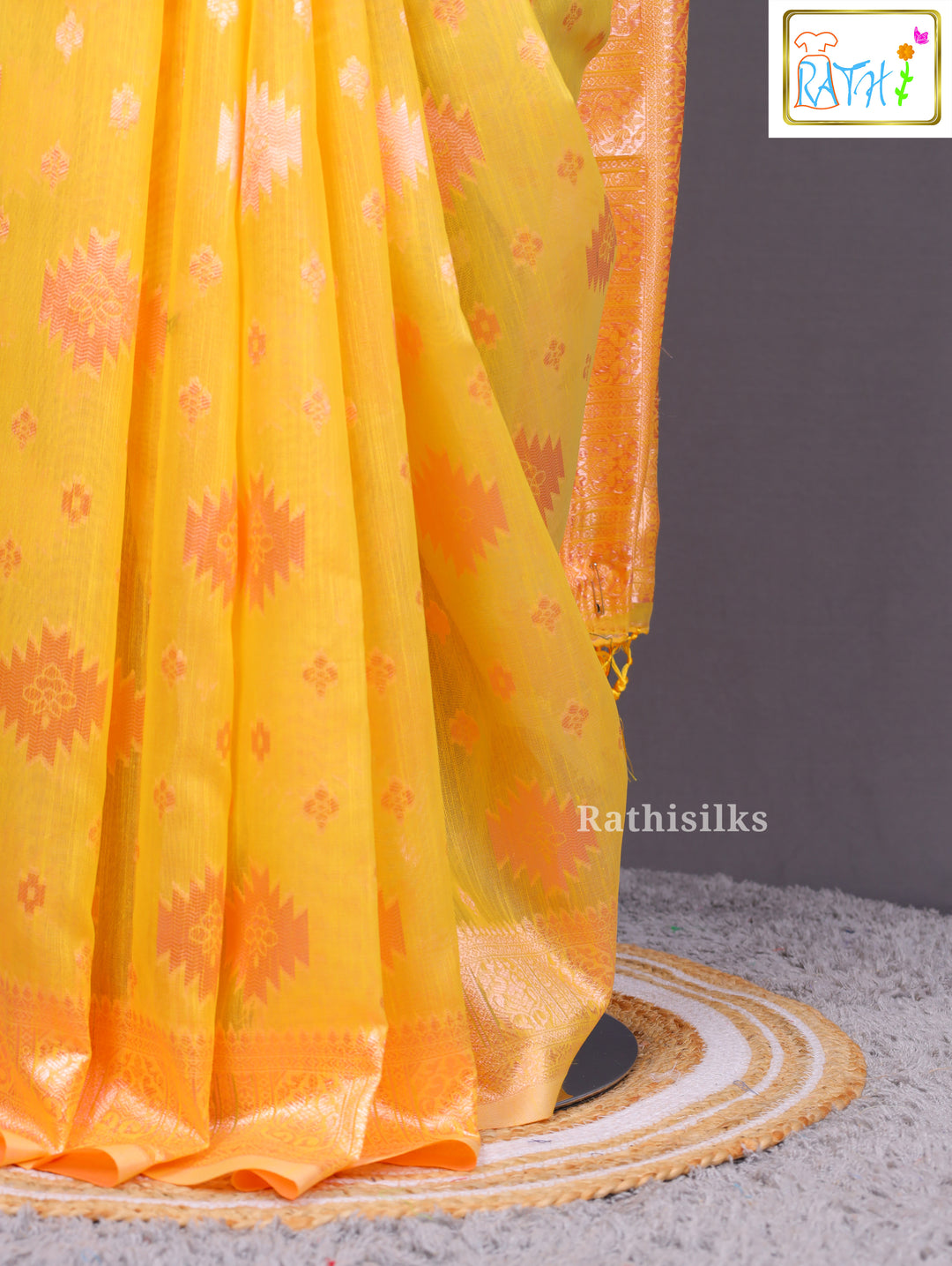 Bright Yellow Georgette Saree