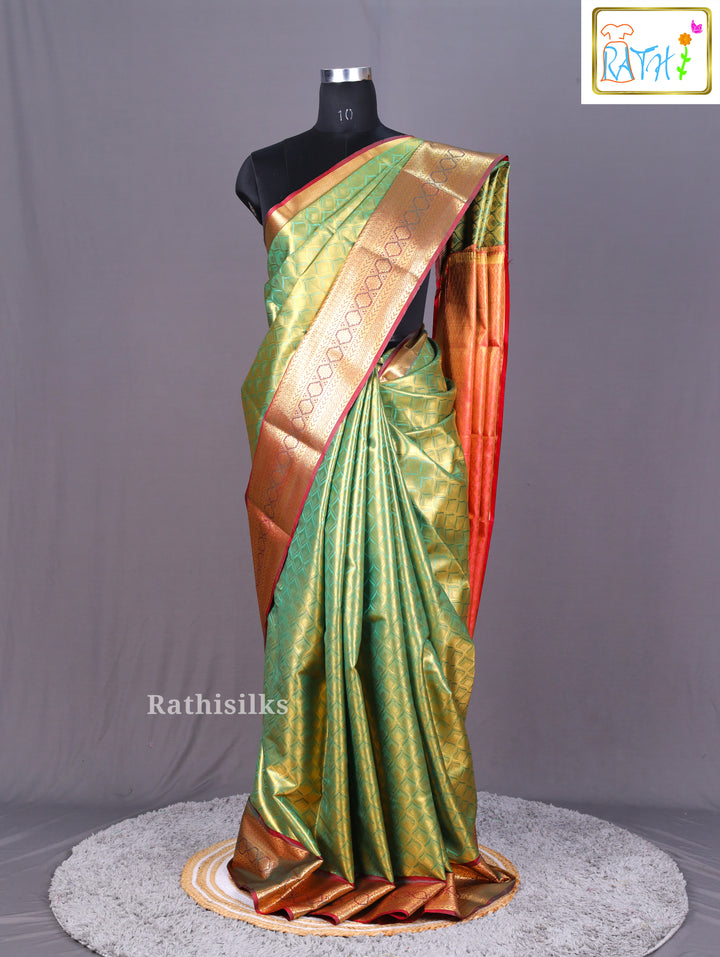 Rich Parrot Green Art Silk Saree