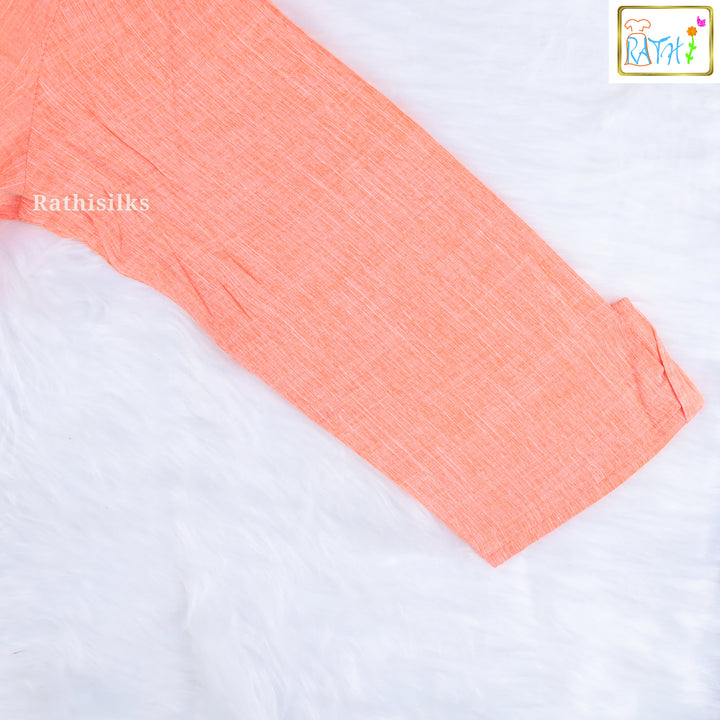 Chic Peach Textured Kurta