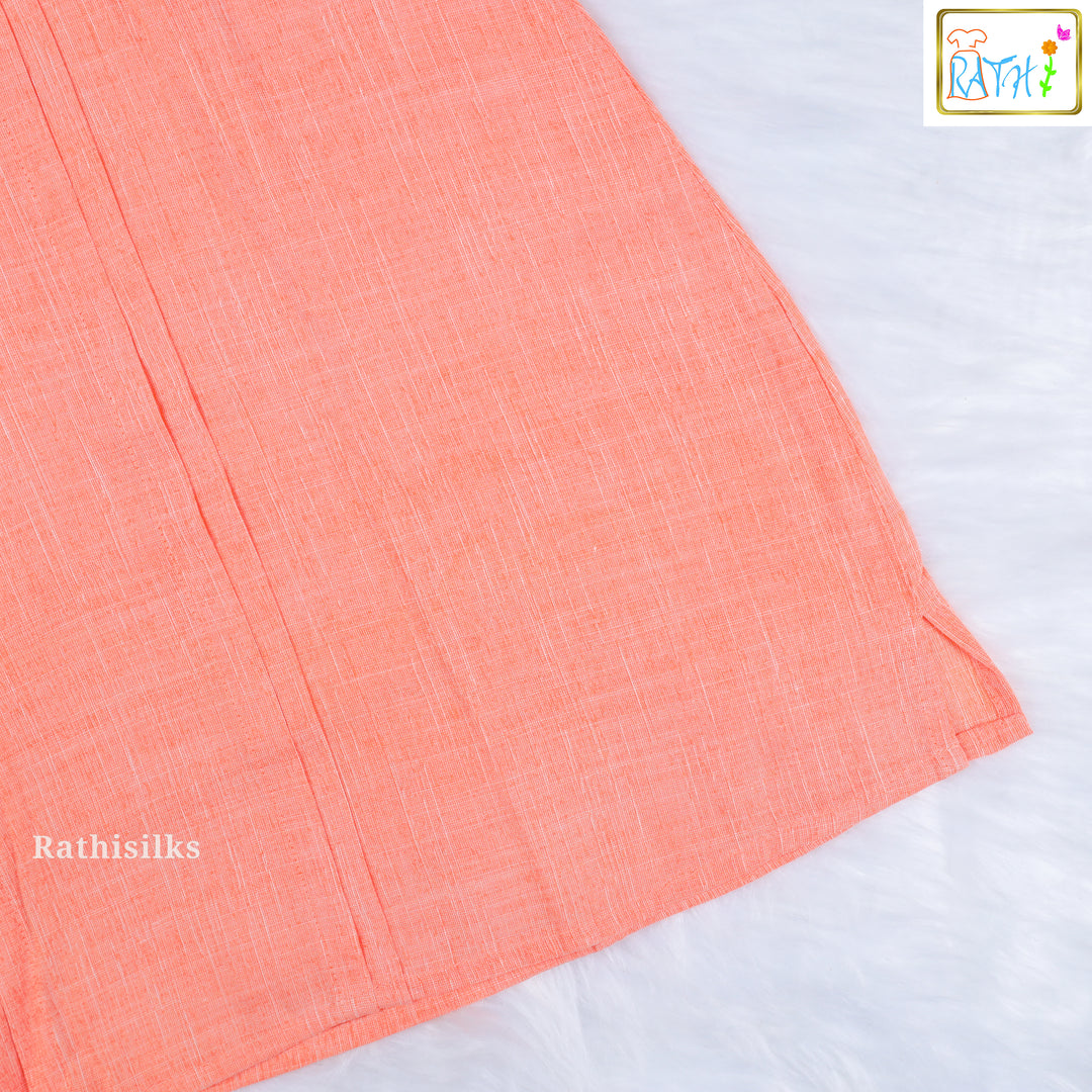Chic Peach Textured Kurta