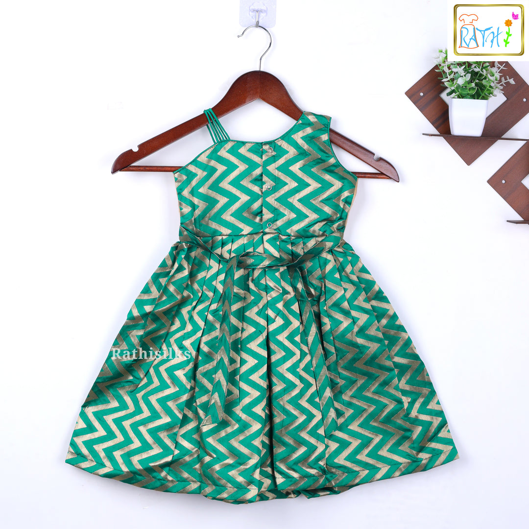 Vibrant Green and Gold Chevron Frock
