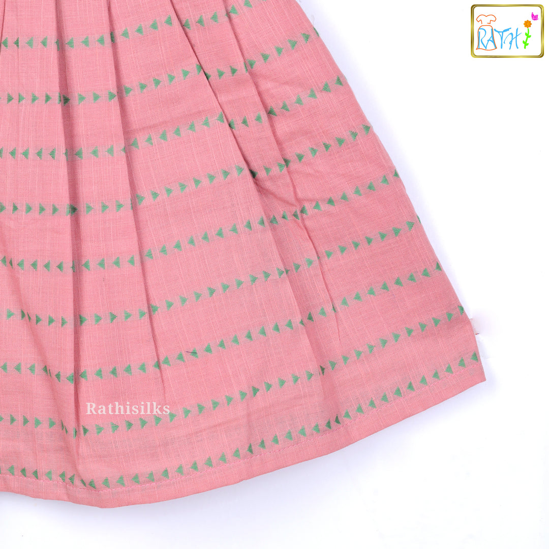 Pink and Teal Ruffle Detail Frock