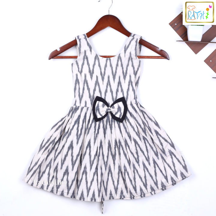 Black and White Ikat Print Frock