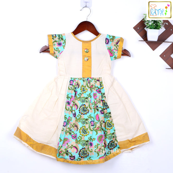 Kerala Kasavu Style Frock