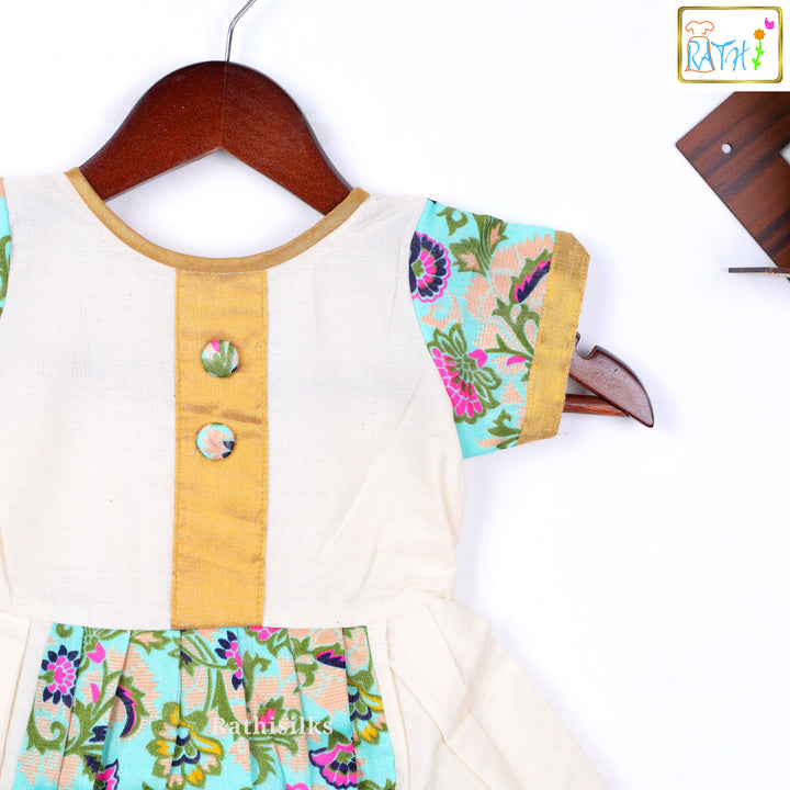 Kerala Kasavu Style Frock