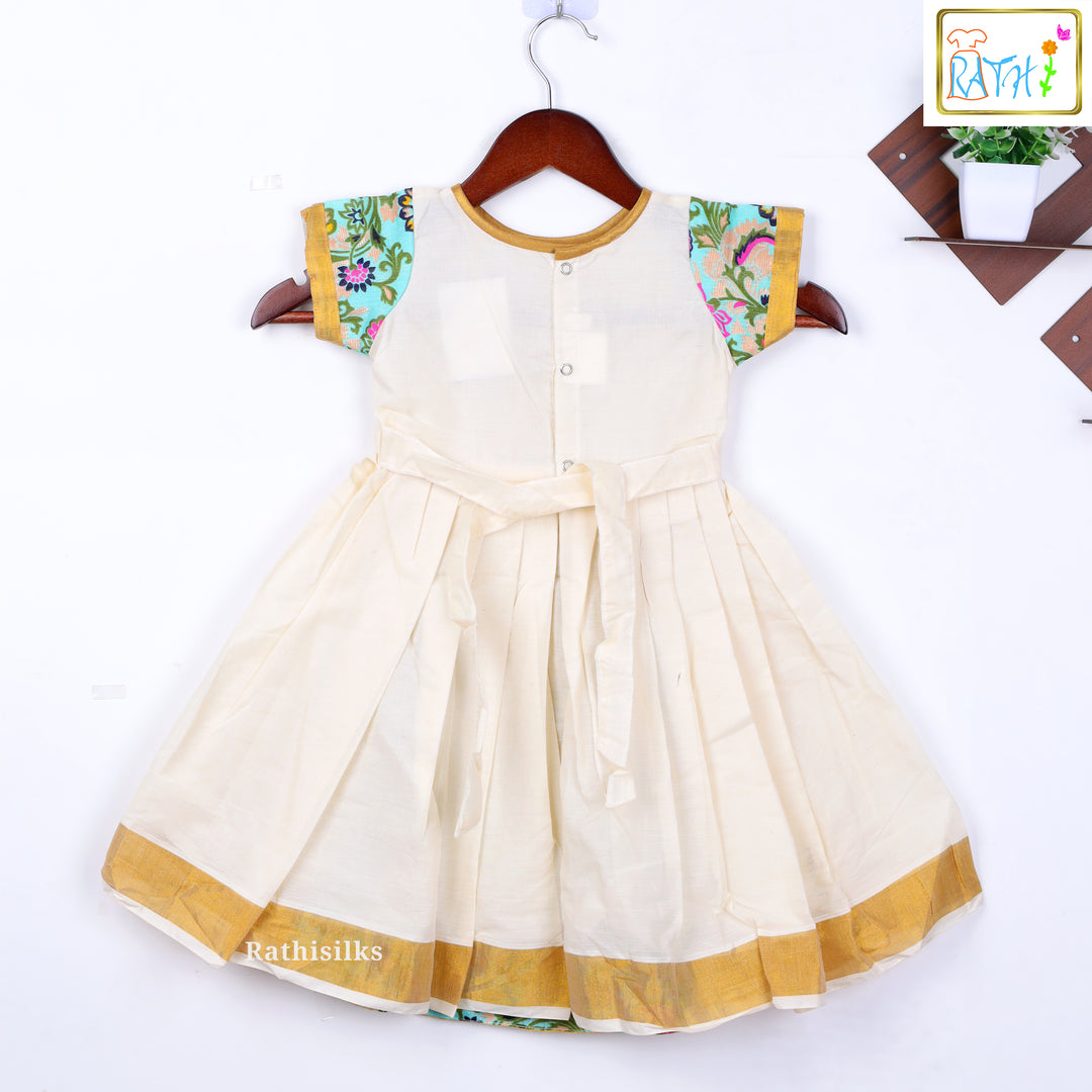 Kerala Kasavu Style Frock