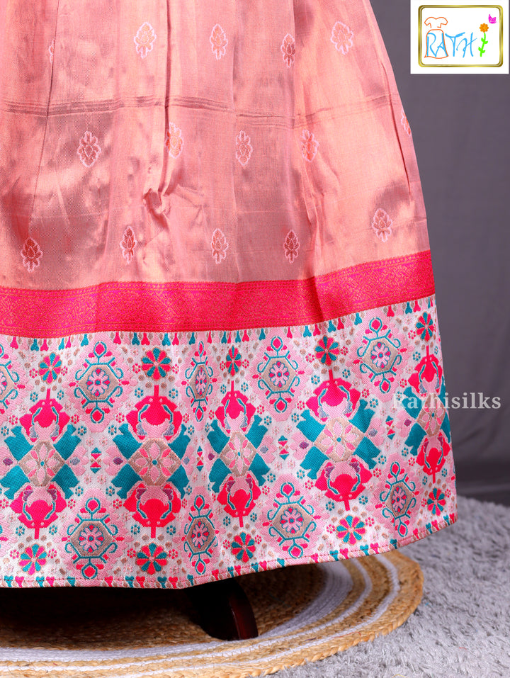 Teal & Red Silk Blend Pavadai Sattai