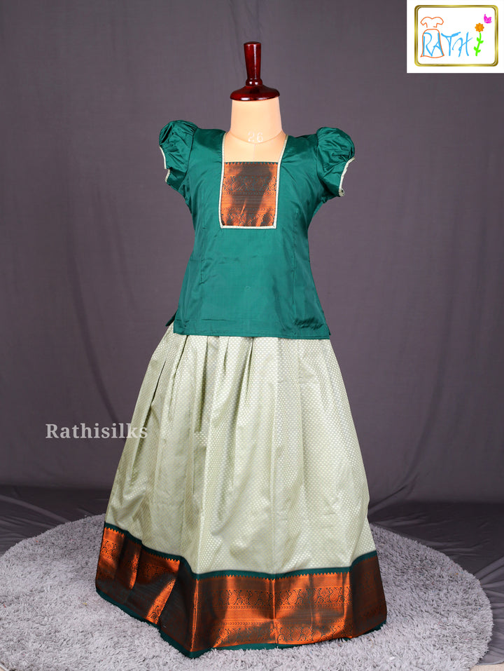 Emerald Green & Sage Pavadai Sattai