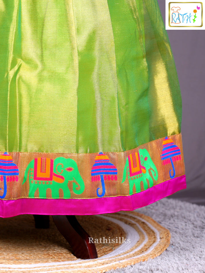 Rani Pink & Parrot Green Pavadai Sattai