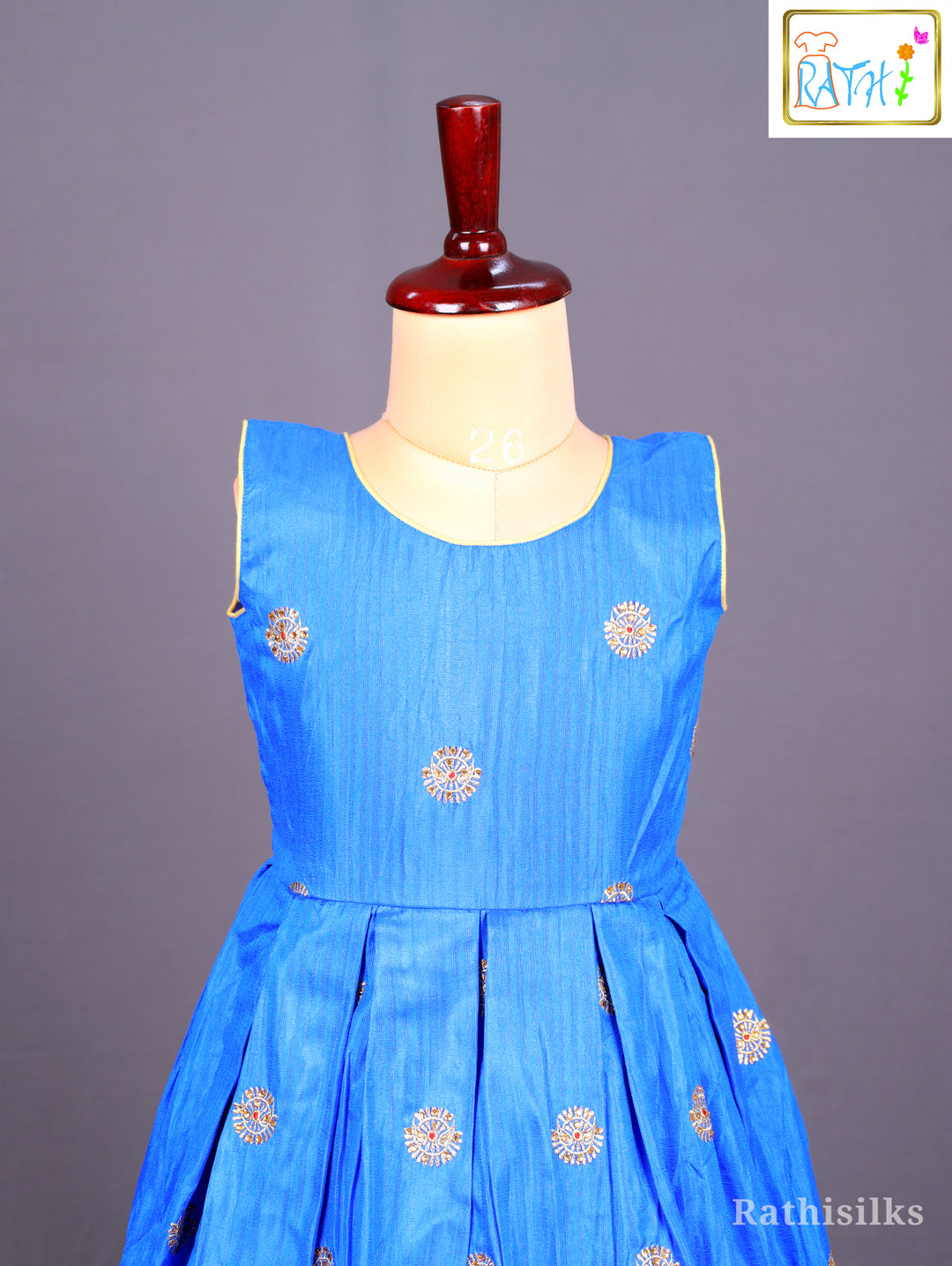 Girls' Full-Length Royal Blue Frock