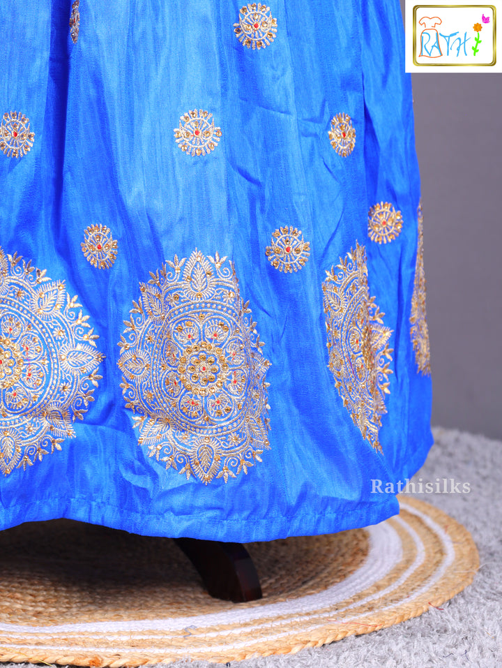 Girls' Full-Length Royal Blue Frock