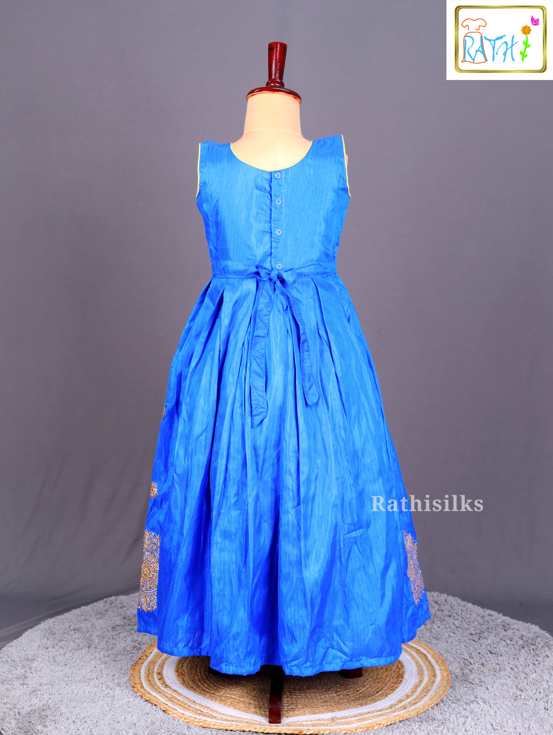 Girls' Full-Length Royal Blue Frock