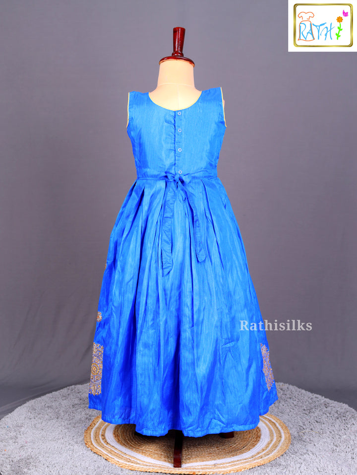 Girls' Full-Length Royal Blue Frock