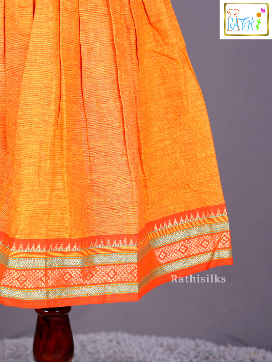 Bright Orange Ikat Bodice Frock
