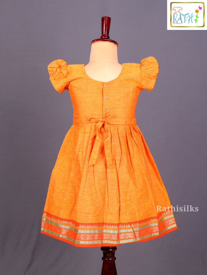 Bright Orange Ikat Bodice Frock