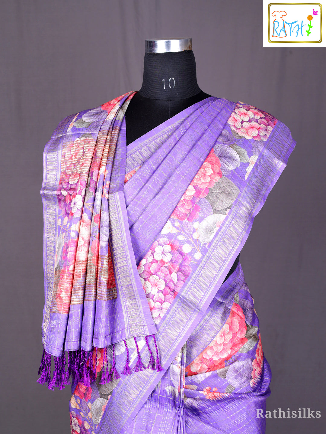 Fancy Elegant Purple and Pink Art Silk Saree