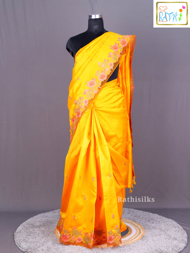 Bright Yellow Saree