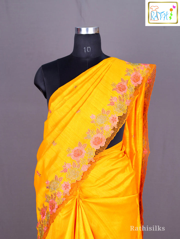 Bright Yellow Saree
