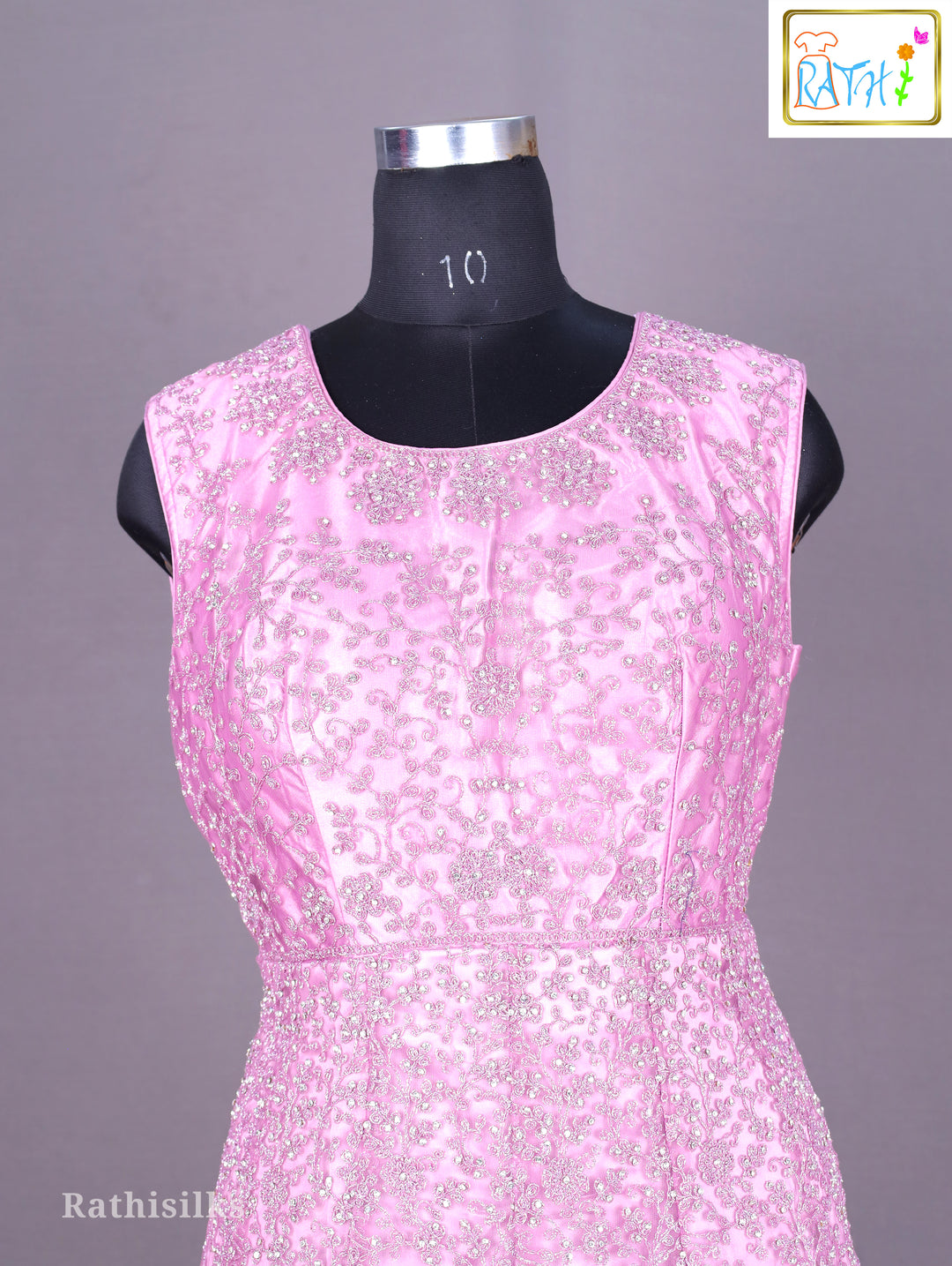 Lavender Embroidered Net Lehenga Set