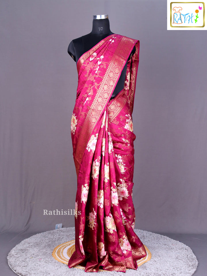 Luxurious Floral Synthetic Saree