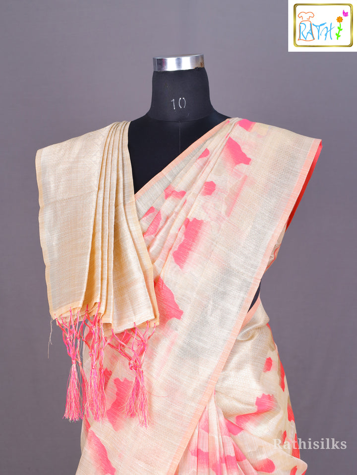 Elegant Neutral Synthetic Saree