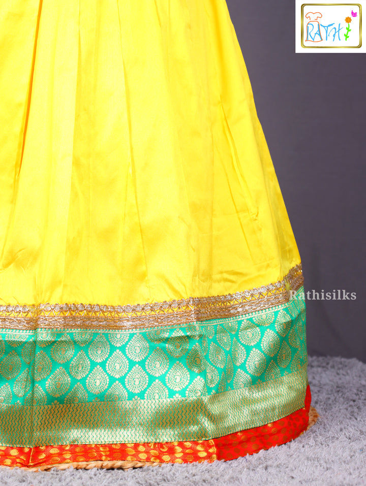 Vibrant Purple and Yellow Pavadai Sattai