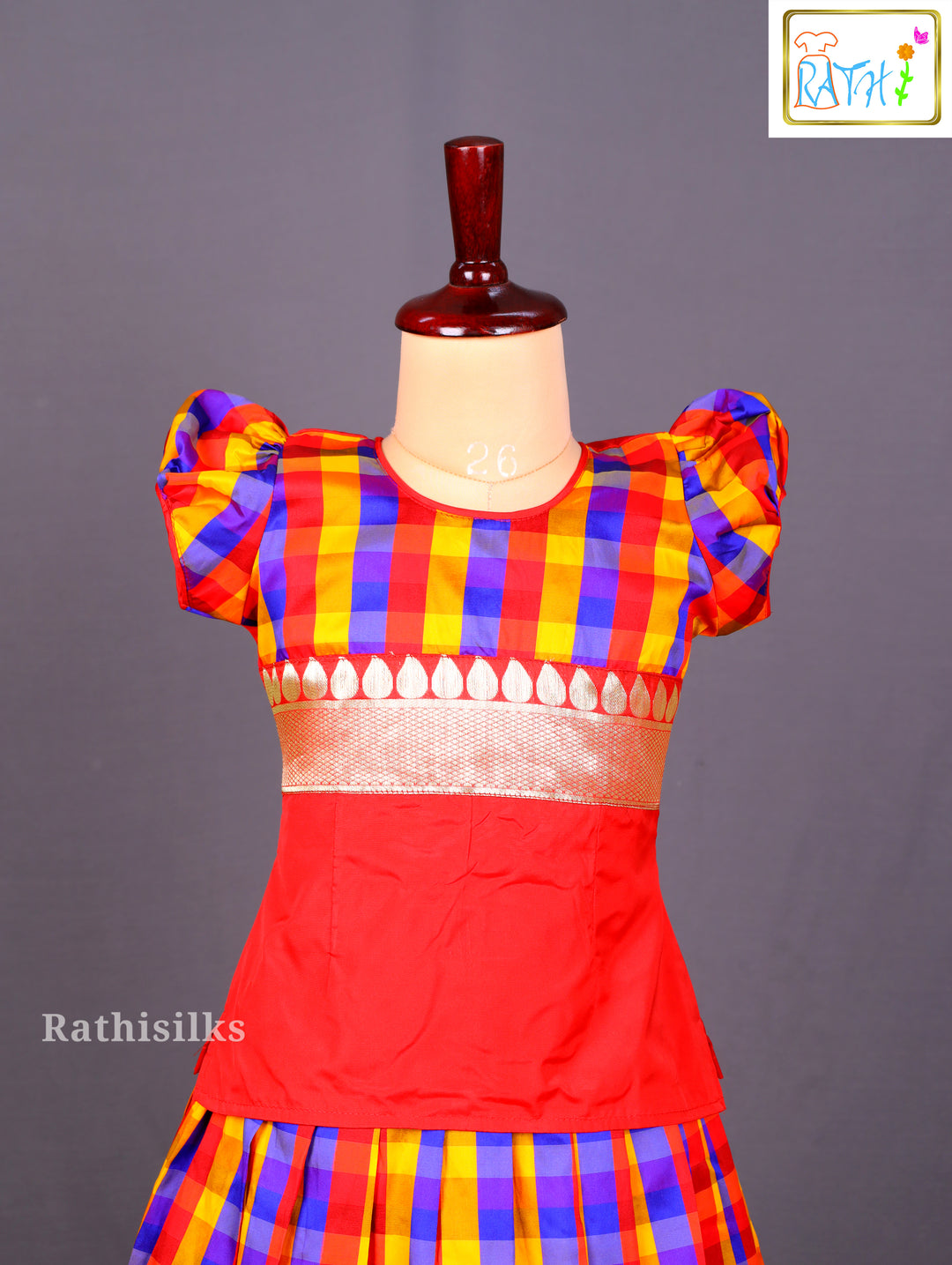 Vibrant Multi-Color Checked Pavadai Sattai