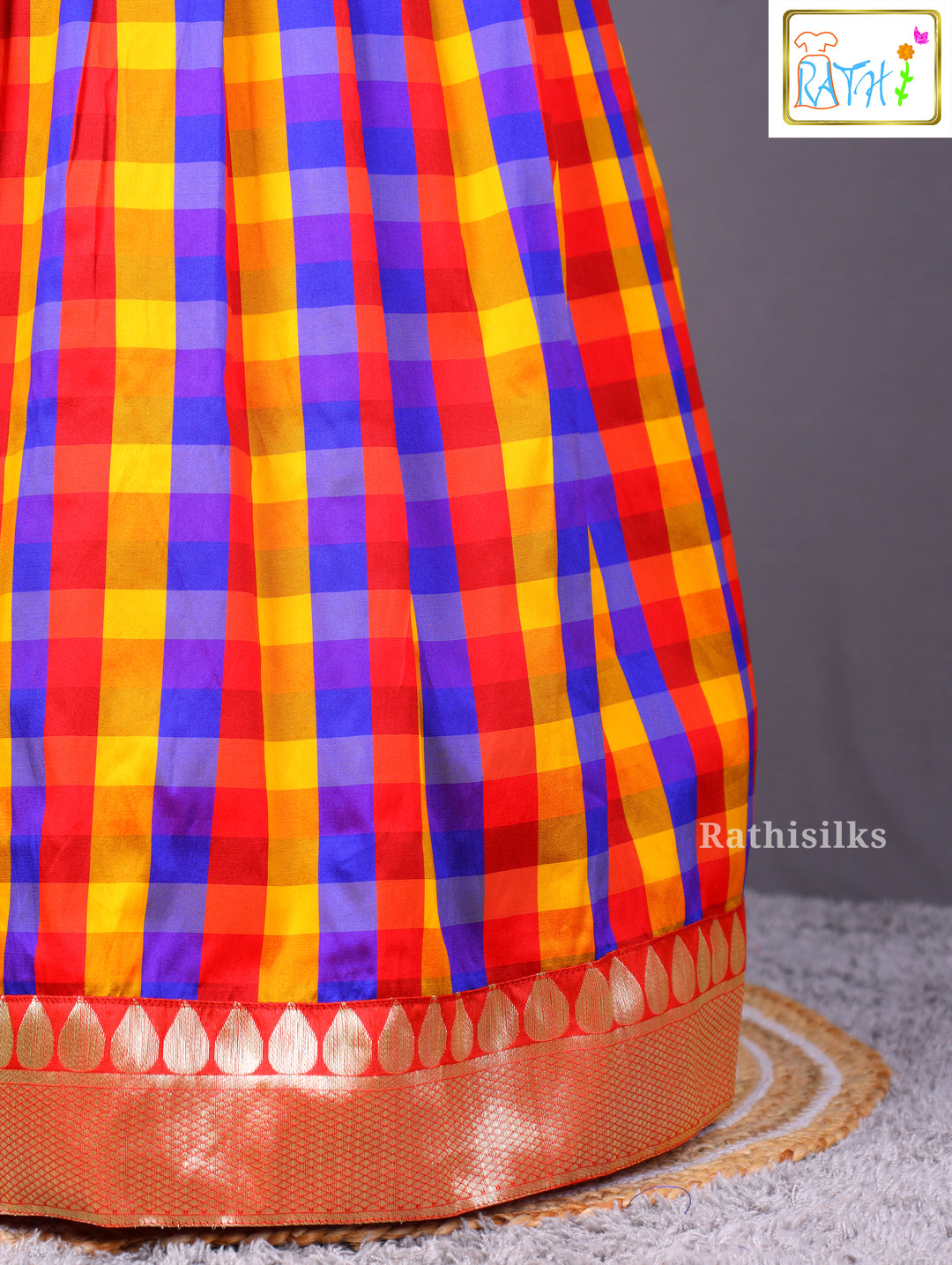 Vibrant Multi-Color Checked Pavadai Sattai