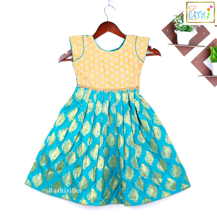 Gold & Teal Brocade Frock