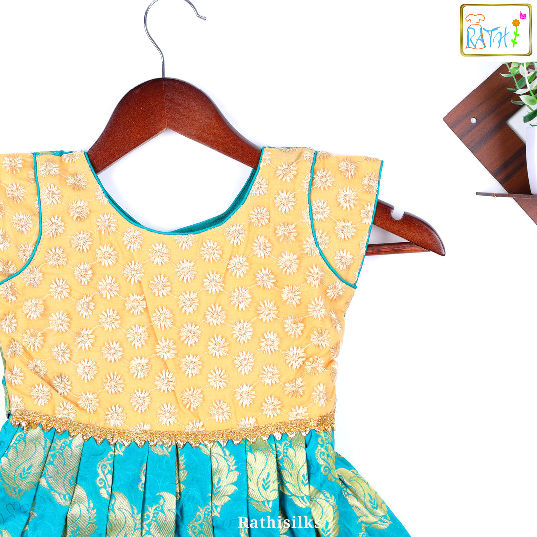 Gold & Teal Brocade Frock