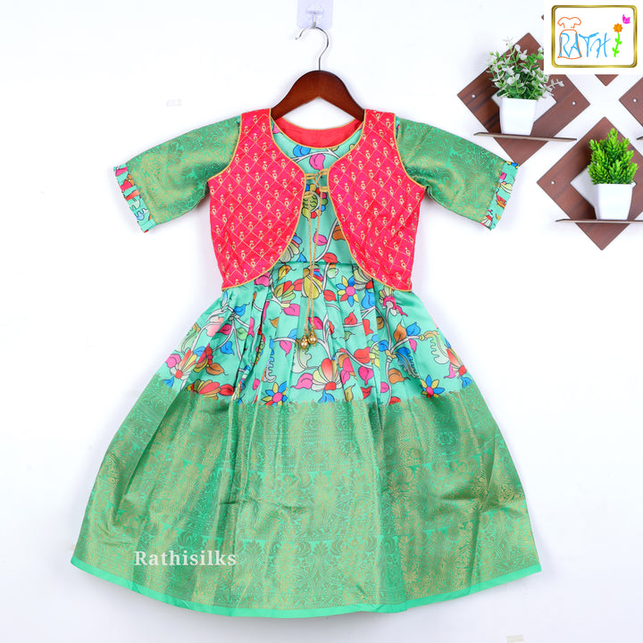 Red Embroidered Court Frock