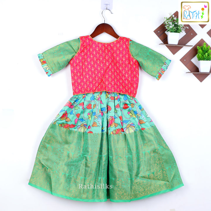 Red Embroidered Court Frock
