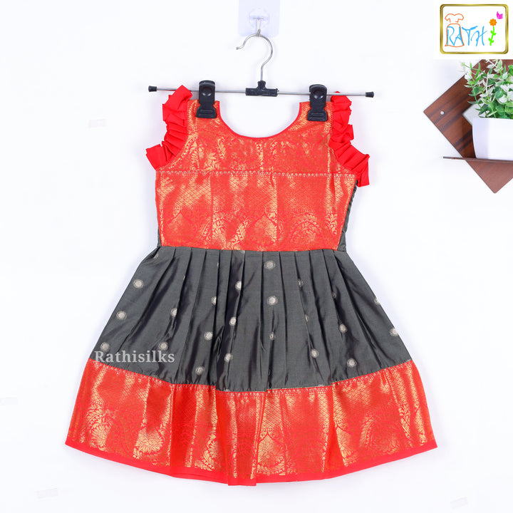 Regal Red and Grey Frock