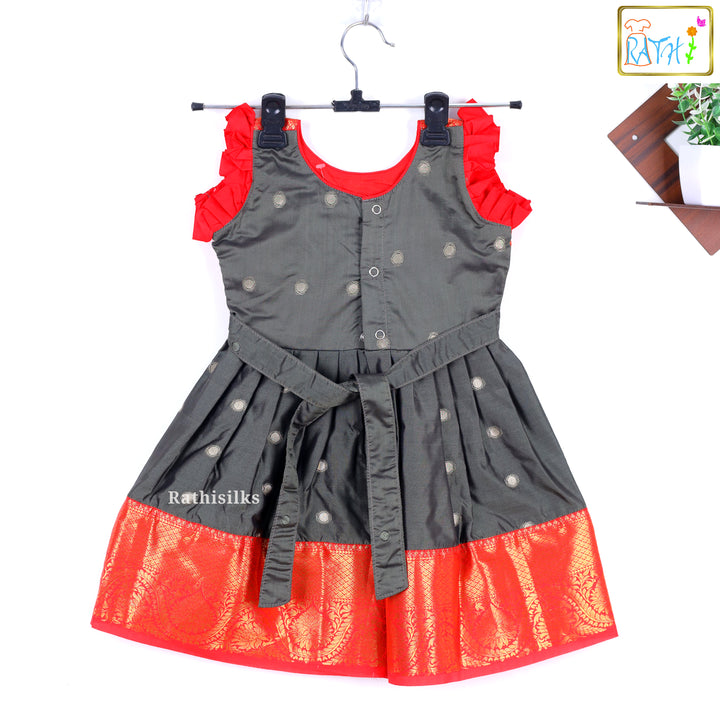 Regal Red and Grey Frock