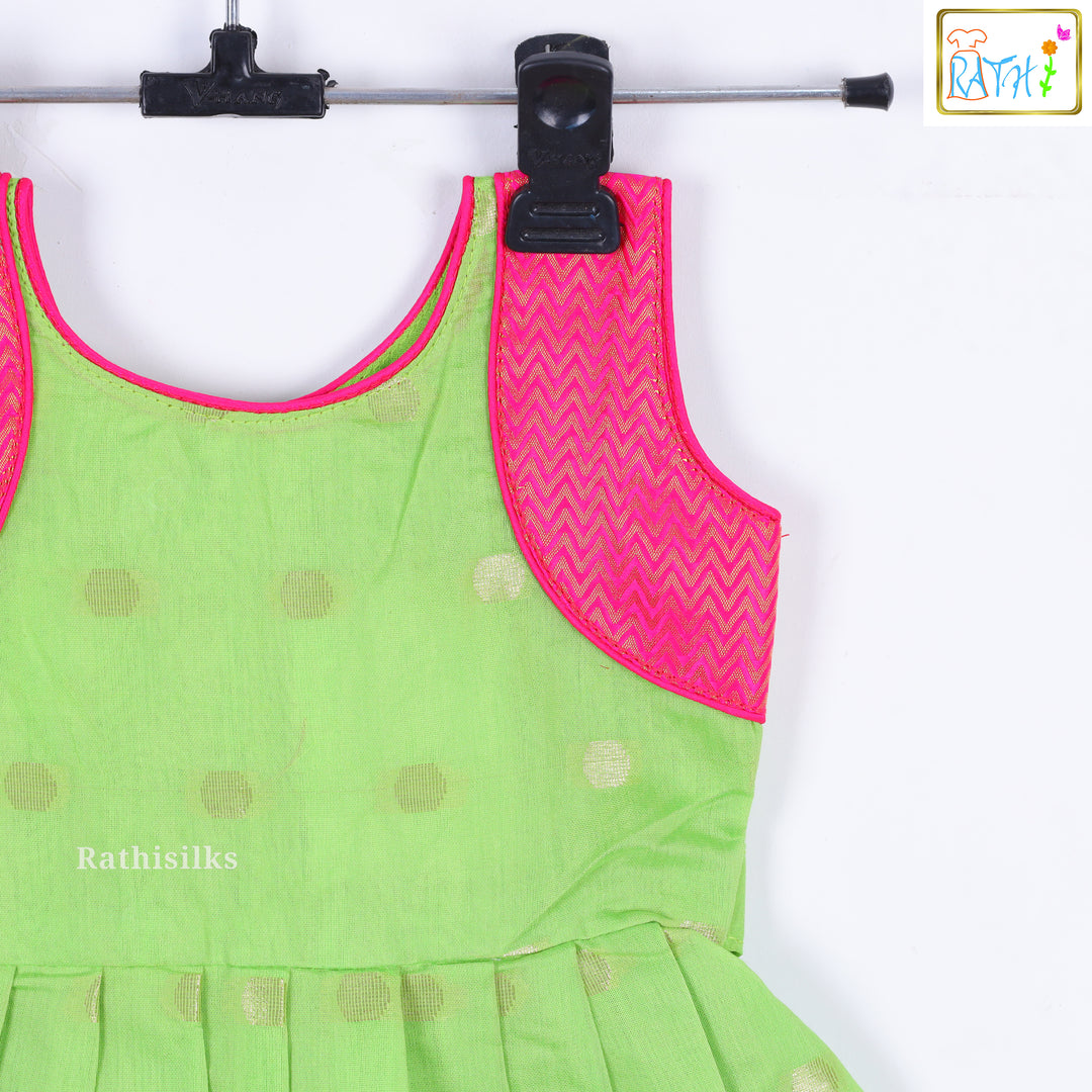 Vibrant Green and Pink Frock
