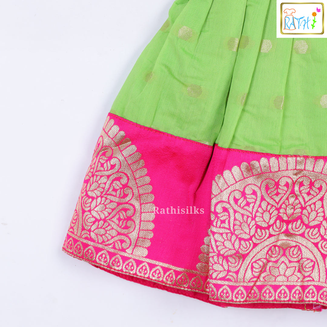Vibrant Green and Pink Frock
