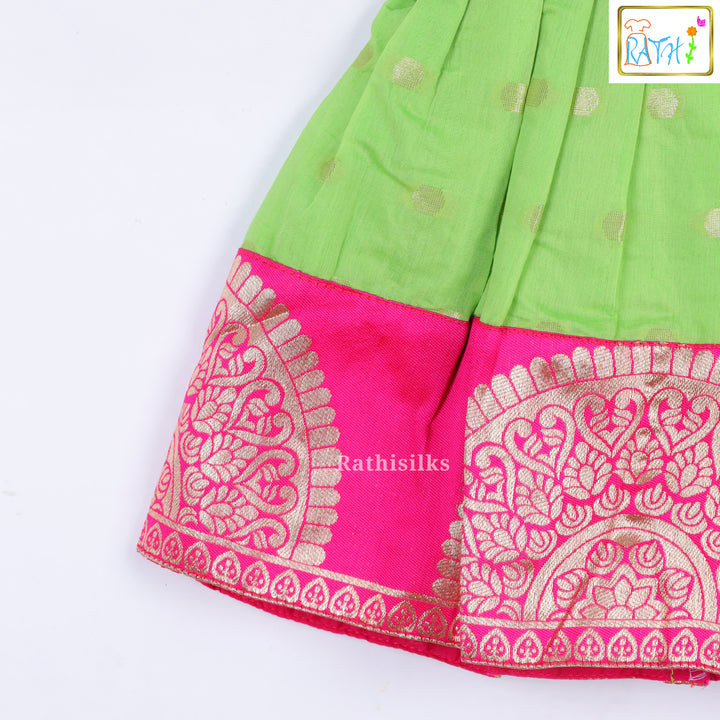 Vibrant Green and Pink Frock